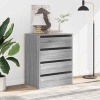 Berkfield Home Classic Corner Chest of Drawers Grey Sonoma 60x41x76 cm Engineere | Size: 60 x 41 x 76 cm