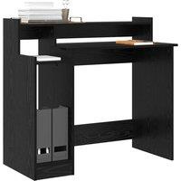 Berkfield Home Modern Desk with Desk Lamps with Shelf with Storage Black oak Eng