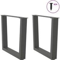 Berkfield Home Modern Dining Table Legs V-Shape 2 pcs Anthracite 60x(42-43.3) cm in Charcoal