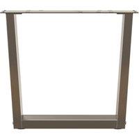 Berkfield Home Modern Dining Table Legs V-Shape 2 pcs Natural Steel 60x(42-43.3) in Brown