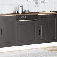 Berkfield Home Decorative Dishwasher Panel Kalmar Black 60x1.5x67 cm Engineere in Black