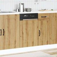 Berkfield Home Decorative Dishwasher Panel Kalmar Artisan Oak 45x1.5x67 cm Eng in Brown