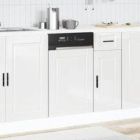 Berkfield Home Decorative Dishwasher Panel Porto High Gloss White 45x1, 5x67 cm E