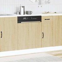 Berkfield Home Decorative Dishwasher Panel Kalmar Sonoma Oak 60x1.5x67 cm Engi in Tan