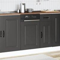 Berkfield Home Decorative Dishwasher Panel Kalmar Black 45x1.5x67 cm Engineere in Black