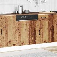 Berkfield Home Decorative Dishwasher Panel Kalmar Old Wood 60x1.5x67 cm Engine in Brown