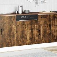Berkfield Home Decorative Dishwasher Panel Kalmar Smoked Oak 60x1.5x67 cm Engi in Brown