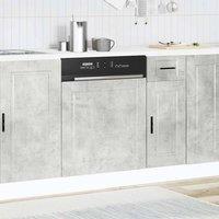 Berkfield Home Decorative Dishwasher Panel Porto Concrete Grey 60x1.5x67 cm Engi