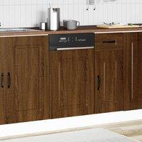Berkfield Home Decorative Dishwasher Panel Kalmar Brown Oak 45x1.5x67 cm Engin in Brown