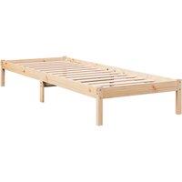 Berkfield Home Decorative Extra Long Bed Frame without Mattress 90x220 cm Solid in Light Tan