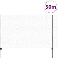 Berkfield Home Durable Fence Posts 22 pcs U-Channel Grey 150 cm Steel, Hexagon F