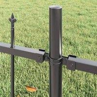 Berkfield Home Modern Fence Panel with Spike Arch Grey Steel 125cm x 170cm Colla | Size: 125 cm x 170 cm
