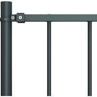 Berkfield Home Durable Fence Panel with Posts Powder-coated Steel 1.7x0.75 m Ant in Dark Grey