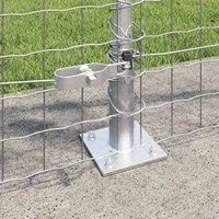 Berkfield Home Modern Fence Posts Set of 26 Galvanised steel 3.2 x 3.2 x 90 cm D in Silver