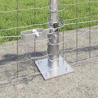 Berkfield Home Stable Fence Posts Set of 26 Galvanised steel 3.2 x 3.2 x 70 cm F in Silver
