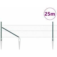 Berkfield Home Green Fencing Set Set of 2 Forest green Plastic coated metal 25 x