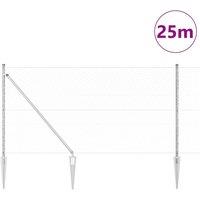 Berkfield Home Durable Fencing Set Set of 2 Galvanised steel 25 x 1.2 m with 36 in Silver