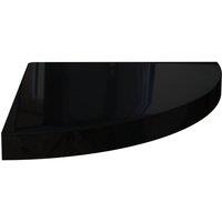 Berkfield Home Durable Floating Corner Shelves 2 pcs High Gloss Black 35x35x3.8