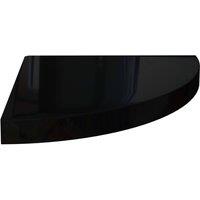 Berkfield Home Durable Floating Corner Shelves 4 pcs High Gloss Black 35x35x3.8