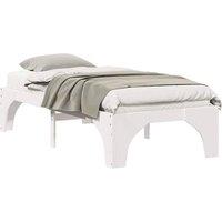 Berkfield Home Stylish Floor Bed Frame with Storage White 100 x 200 cm Solid pin