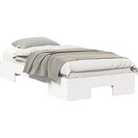 Berkfield Home Durable Floor Bed Frame with Storage White 100 x 200 cm Solid pin