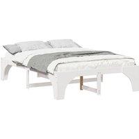 Berkfield Home Stylish Floor Bed Frame with Storage White 150 x 200 cm Solid pin