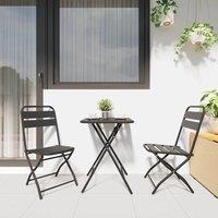 Berkfield Home Modern Folding Garden Chairs 2 pcs Anthracite 42x52x82 cm Powder in Dark Grey | Size: 42 x 52 x 82 cm