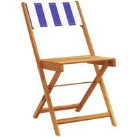 Berkfield Home Beautiful Folding Garden Chairs 6 pcs Blue & White Fabric & S