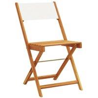 Berkfield Home Beautiful Folding Garden Chairs 4 pcs Cream White Fabric & Soli