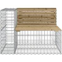 Berkfield Home Beautiful Garden Bench Gabion Design 92x71x65.5 cm Impregnated Wo in Brown