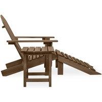 Berkfield Home Elegant Garden Adirondack Chair with Ottoman&Table Solid Fir Wood in Brown