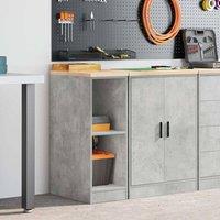 Berkfield Home Durable Garage Storage Cabinet Concrete Grey 30x51x85 cm Solid Wo | Size: 30 x 51 x 85 cm