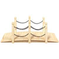 Berkfield Home Durable Garden Bridge with Chain Railings 150x67x56cm Solid Wood in Natural | Size: 150 x 67 x 56 cm
