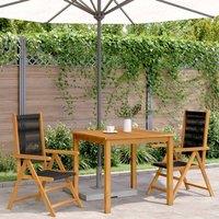 Berkfield Home Beautiful Garden Chairs 2 pcs Black Solid Wood Acacia & Polypro