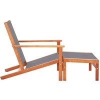 Berkfield Home Durable Garden Chair with Footrest Grey Solid Eucalyptus Wood and