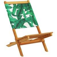 Berkfield Home Beautiful Garden Chairs 2 pcs Leaf Pattern Solid Wood Acacia and in Green