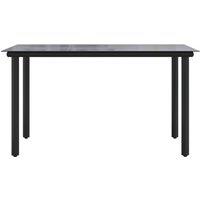 Berkfield Home Elegant Garden Dining Table Black 200x100x74cm Steel & Tempered | Size: 200 x 100 x 74 cm