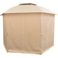 Berkfield Home Elegant Garden Marquee Pavilion Tent with Curtains Hexagonal 360x in Beige