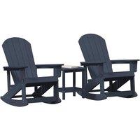 Berkfield Home Elegant Garden Lounge Set 3 pcs Navy blue Standard 38 x 38 x 46 c