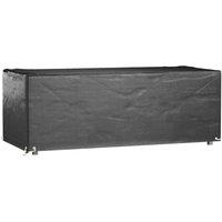 Berkfield Home Durable Garden Furniture Covers 2 pcs 8 Eyelets 192x82x65 cm Rect in Black | Size: 192 x 82 x 65 cm