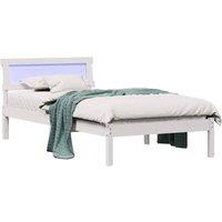 Berkfield Home Modern with LED Strip Lights with Headboard White 90 x 190 cm Sol