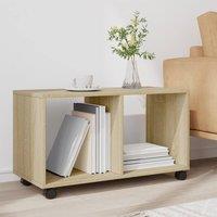 Berkfield Home Decorative vidaXL Rolling Cabinet Sonoma Oak 72x33x42.5 cm Eng in Light Tan