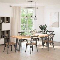 Berkfield Home Modern vidXL Dining Table Legs U-Shaped 2 pcs Anthracite 60x(72-7 in Charcoal