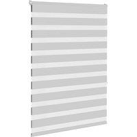 Berkfield Home Elegant Zebra Blind Light Grey 100x150 cm Fabric Width 95.9 cm Po
