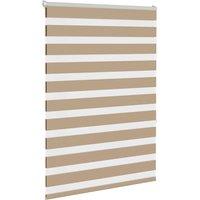 Berkfield Home Elegant Zebra Blind Sand Brown 95x150 cm Fabric Width 90.9 cm Pol in Tan