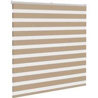 Berkfield Home Elegant Zebra Blind Sand Brown 145x150 cm Fabric Width 140.9 cm P in Tan