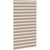 Berkfield Home Elegant Zebra Blind Sand Brown 125x230 cm Fabric Width 120.9 cm P in Light Brown