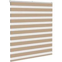 Berkfield Home Elegant Zebra Blind Sand Brown 135x100 cm Fabric Width 130.9 cm P