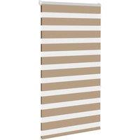 Berkfield Home Elegant Zebra Blind Sand Brown 75x150 cm Fabric Width 70.9 cm Pol in Tan