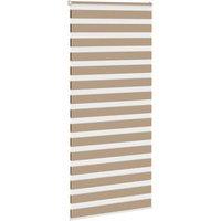 Berkfield Home Elegant Zebra Blind Sand Brown 105x230 cm Fabric Width 100.9 cm P in Tan